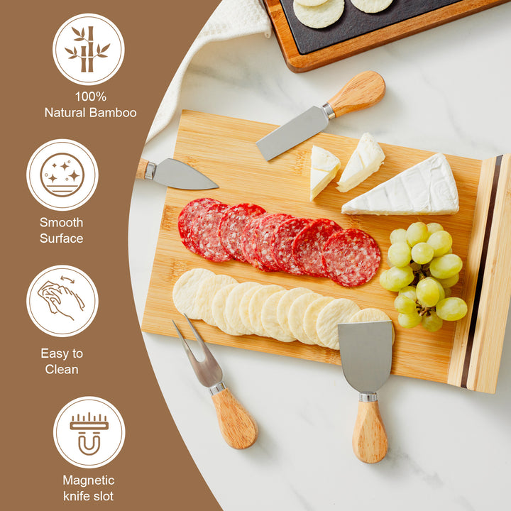 Bamboo Cheese Board and Knife Set