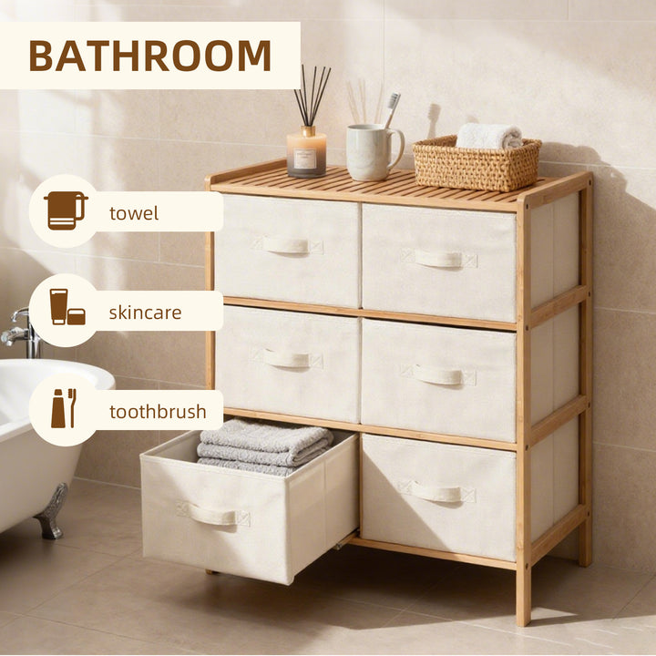 6 Drawer Bamboo Storage Chest