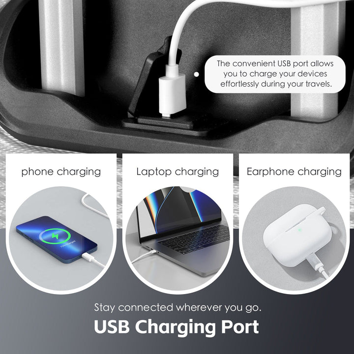 Flightmode 28" Digital Weighing Scale and USB Charging Port Lightweight Luggage Suitcase Black