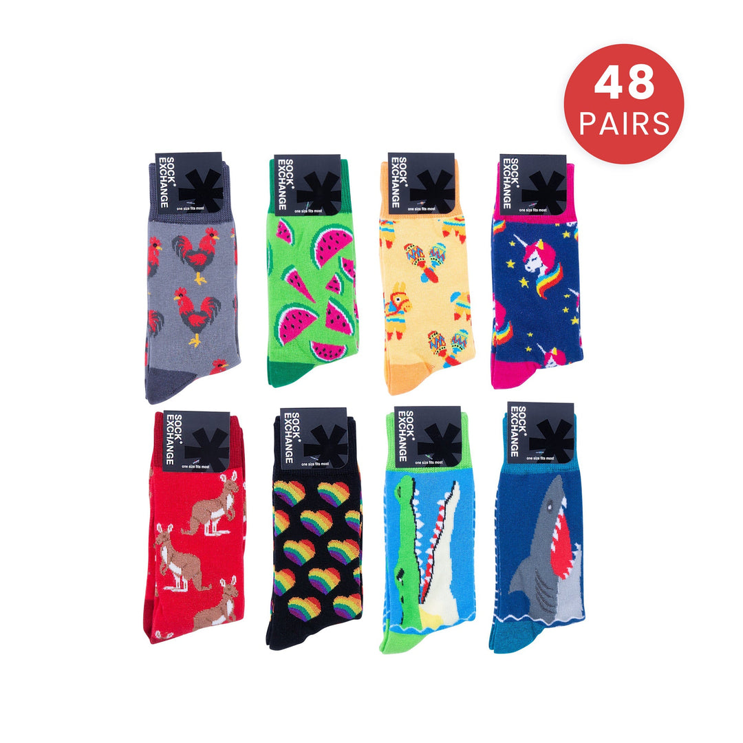 Novelty Socks - Wholesale 48 Pairs Novelty Socks