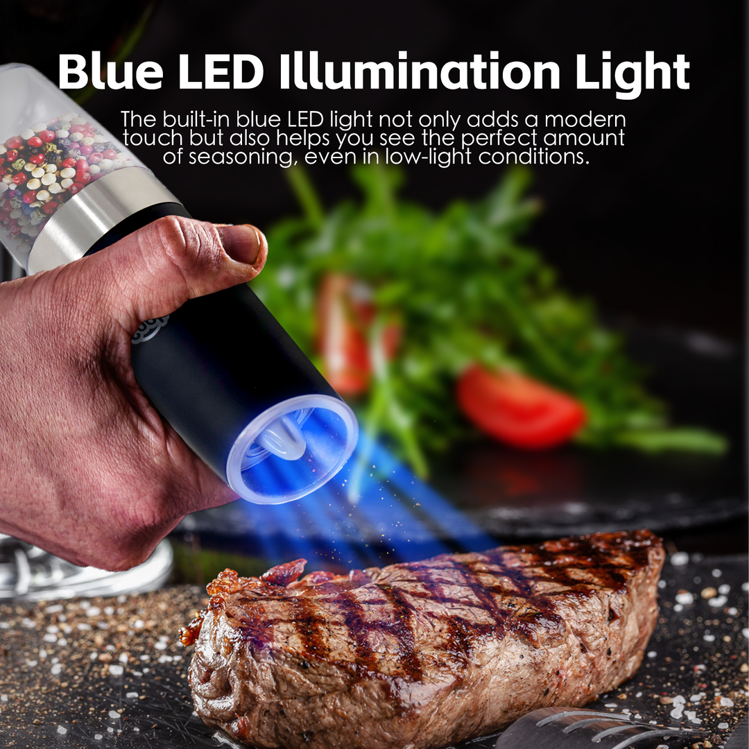 2 Pcs Gravity Sensor Electric Salt and Pepper Spice Grinder