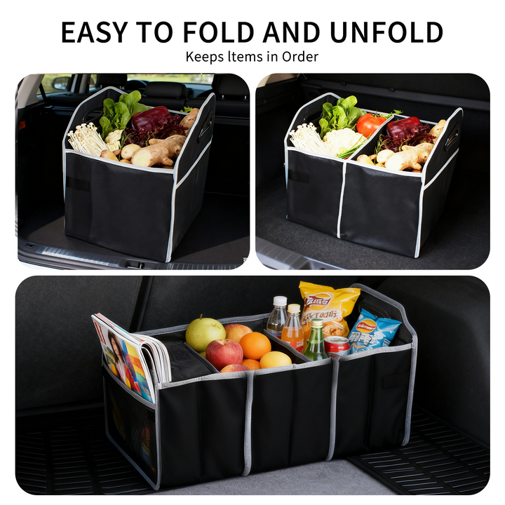Collapsible Car Trunk Organiser with Cooler Bag