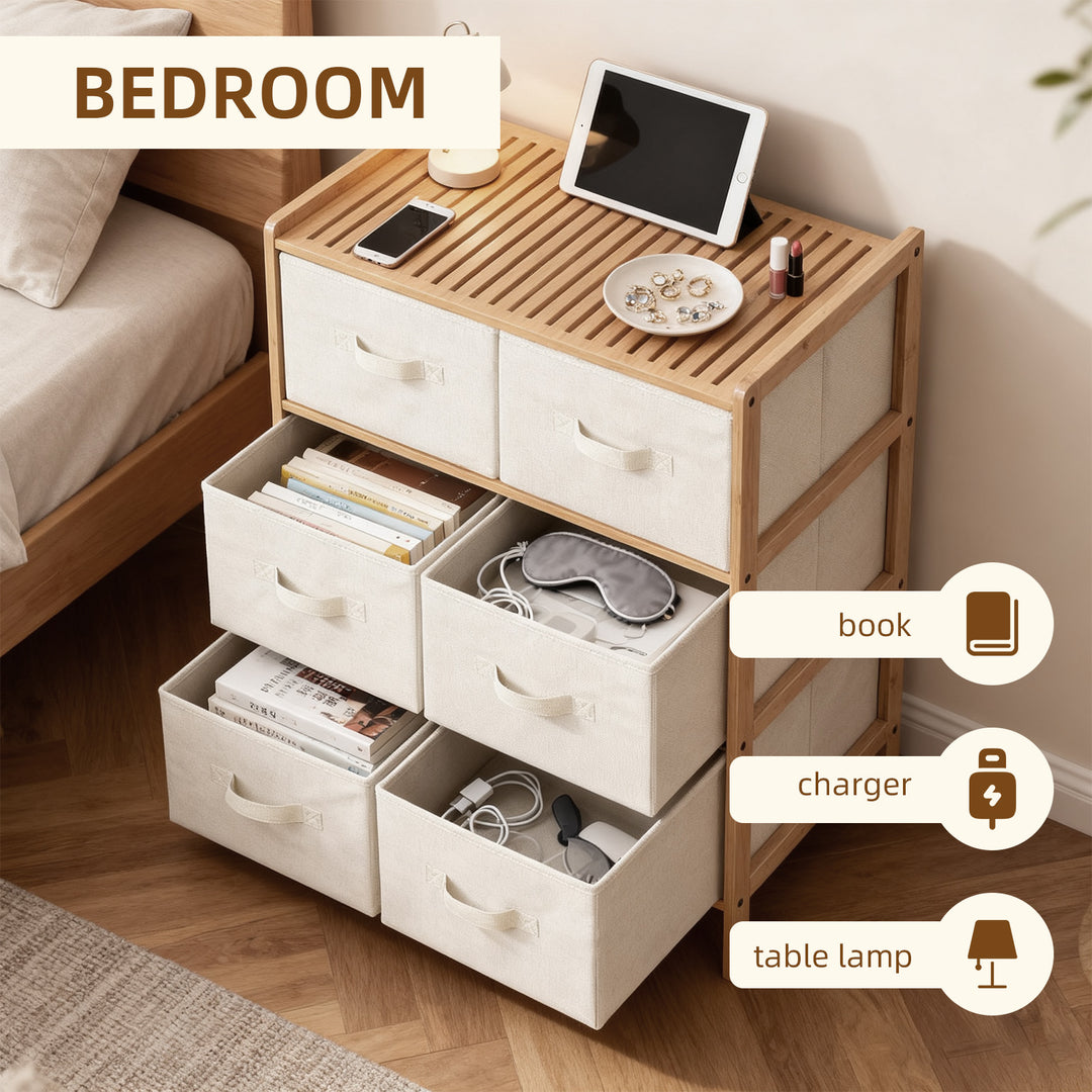 6 Drawer Bamboo Storage Chest