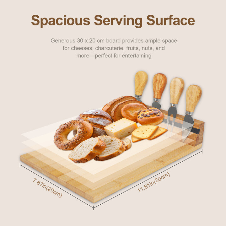 Bamboo Cheese Board and Knife Set