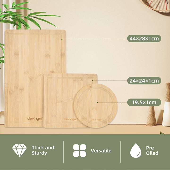 3 Pcs Bamboo Cutting Board