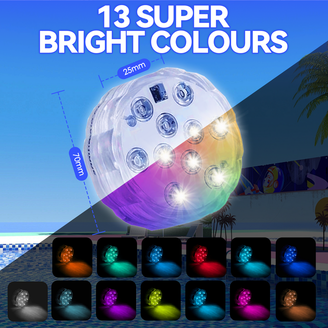 Lazy Dayz 13 Colors LED Remote Pool Light 6 Pack