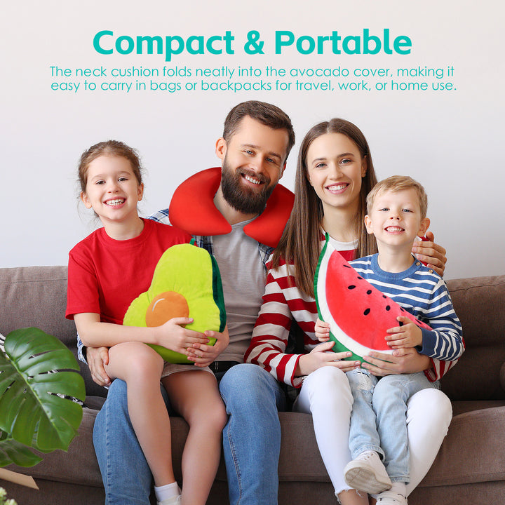 Two-Way Reversible Microfibre Travel Pillow-Avocado