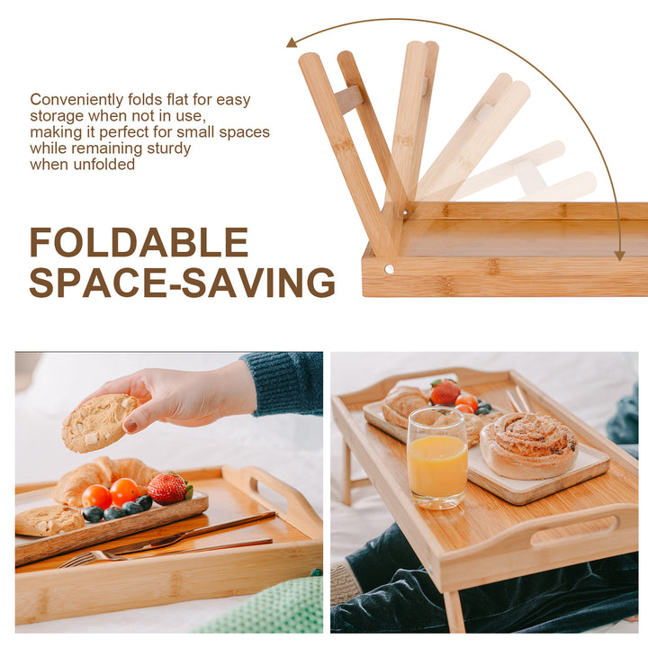 Foldable Bamboo Bed Tray / Breakfast Serving Table