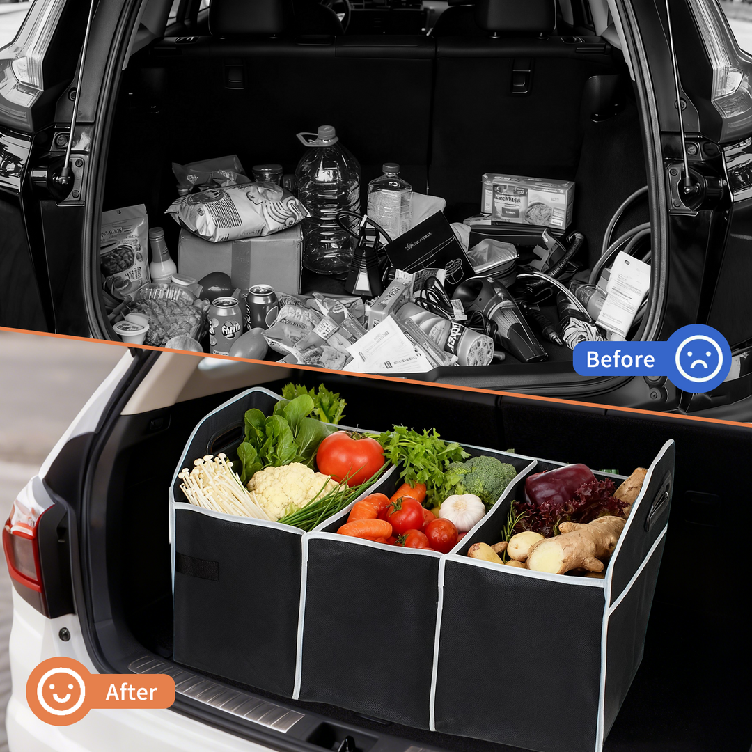 Collapsible Car Trunk Organiser with Cooler Bag