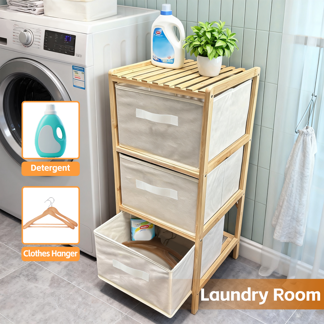 3 Drawer Bammboo Storage Chest