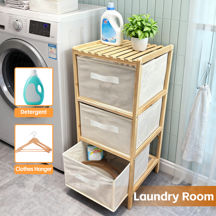 3 Drawer Bammboo Storage Chest