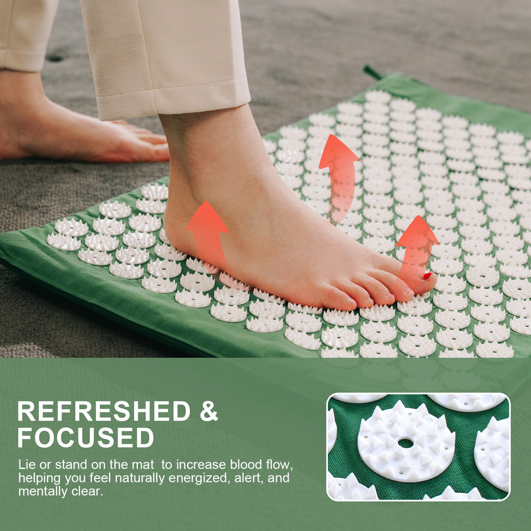 Acupressure Mat and Pillow Set with Bag