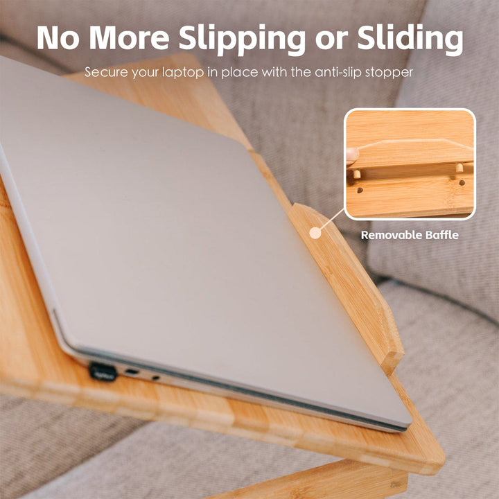 Foldable and Adjustable Bamboo Laptop Table, Bed Tray