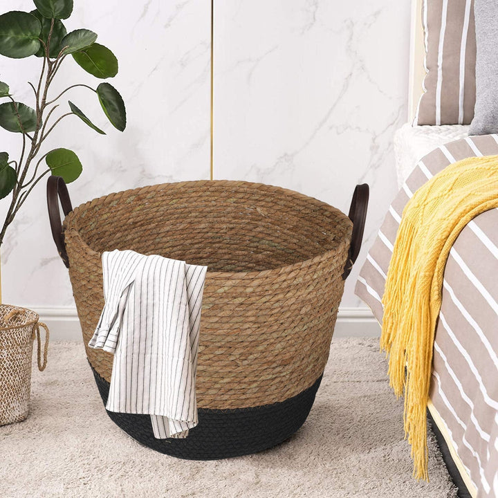 Living Today 3 Piece Cotton Rope Stripe Carry Handles Storage Baskets Set