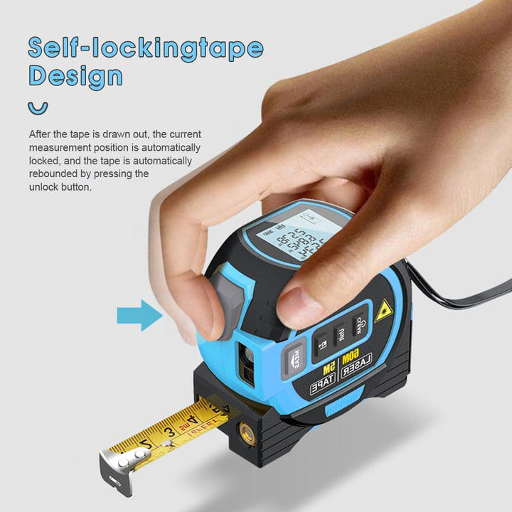 Living Today laser tape measure 60m Laser Measure, Cross-line Laser Level, 5m Tape Measure Blue