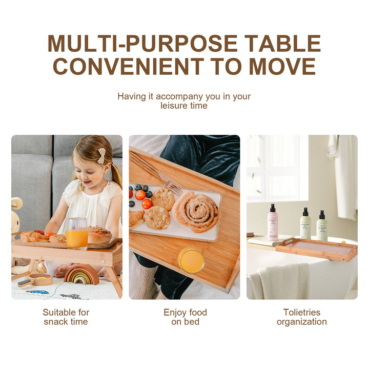 Foldable Bamboo Bed Tray / Breakfast Serving Table