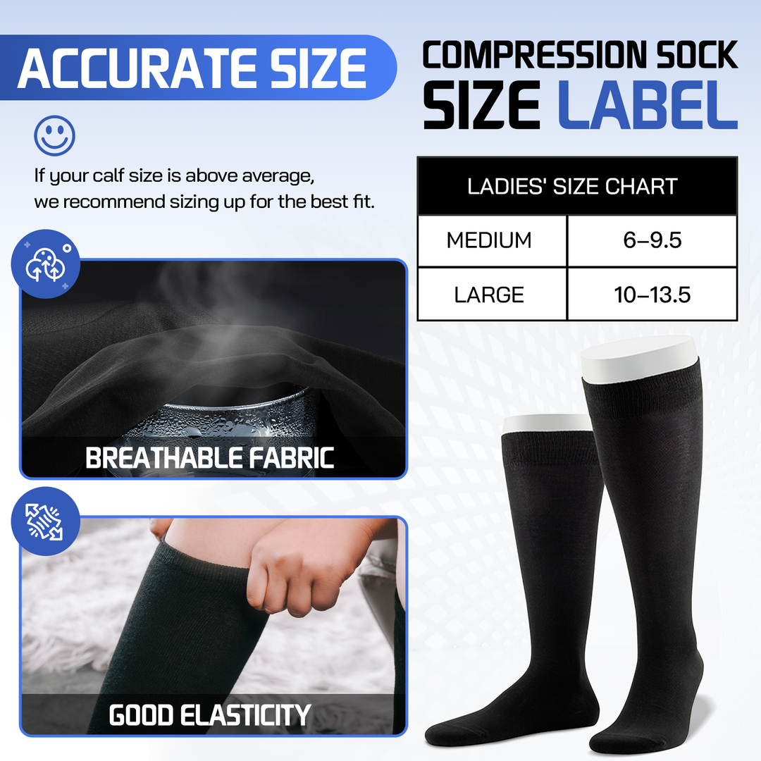 Travel Anti-Fatigue Flight Compression Socks - L