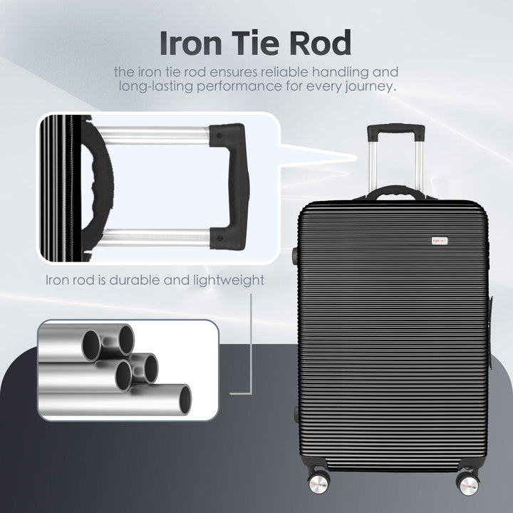 Flightmode 28" Digital Weighing Scale and USB Charging Port Lightweight Luggage Suitcase Black