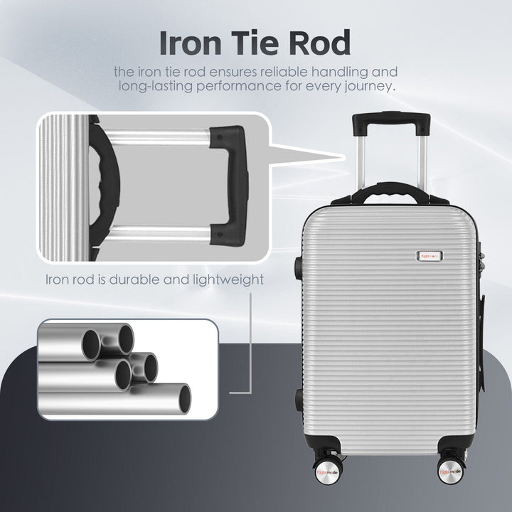 Flightmode 20" Digital Weighing Scale and USB Charging Port Lightweight Carry-on Luggage Suitcase Silver