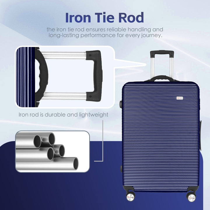 Flightmode 3 pcs 20"/24"/28" Digital Weighing Scale and USB Charging Port Lightweight Luggage Suitcase Blue