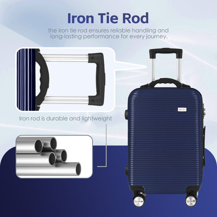 Flightmode 20" Digital Weighing Scale and USB Charging Port Lightweight Carry-on Luggage Suitcase Blue