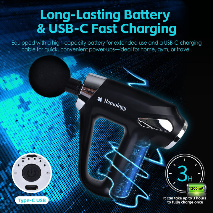 Remology personal care Remology Impact Therapy 6 Adaptive Speed USB-C Massage Gun with 4 Heads