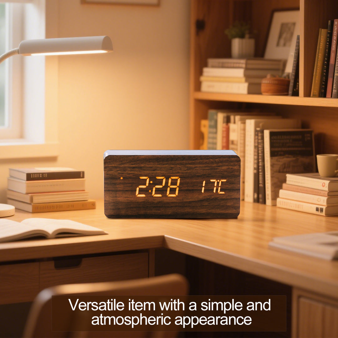 Sound Control Digital Alarm Clock & Thermometer