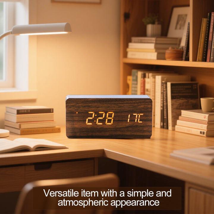 Sound Control Digital Alarm Clock & Thermometer