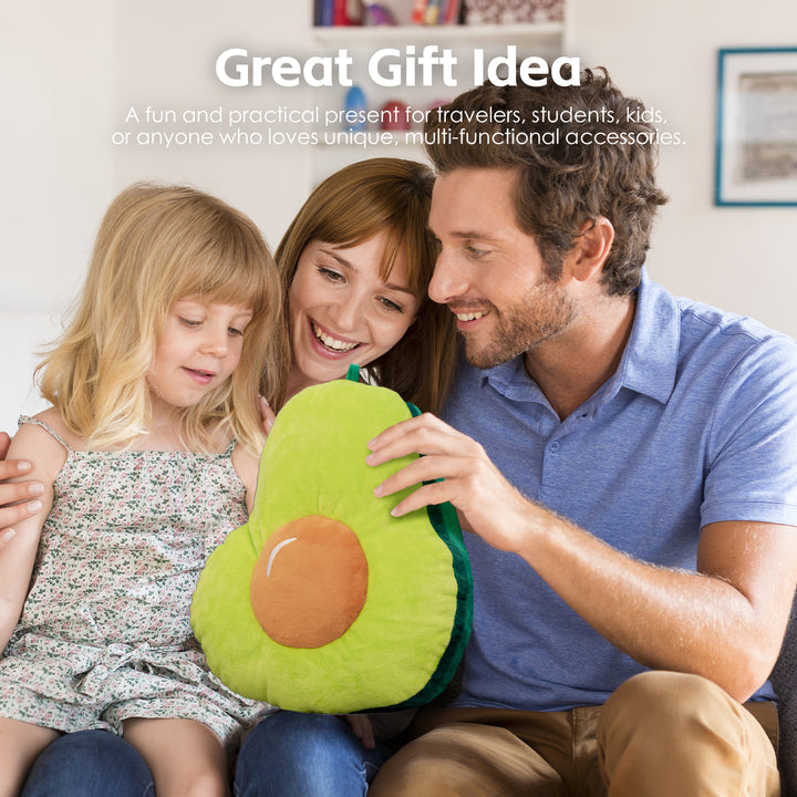 Two-Way Reversible Microfibre Travel Pillow-Avocado