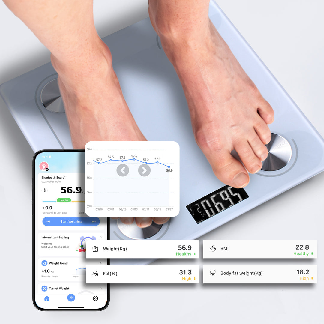 Clevinger Bluetooth Smart Digital Glass Bathroom Scale Max Capacity 180KG