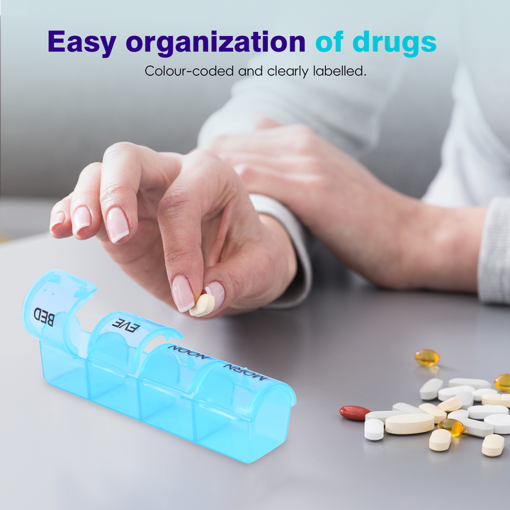 Flightmode 7 Day Travel Pill Box Medicine Organiser with Individual Daily Compartment