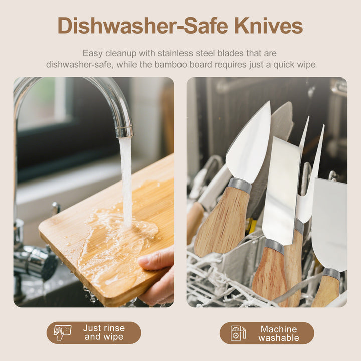 Bamboo Cheese Board and Knife Set
