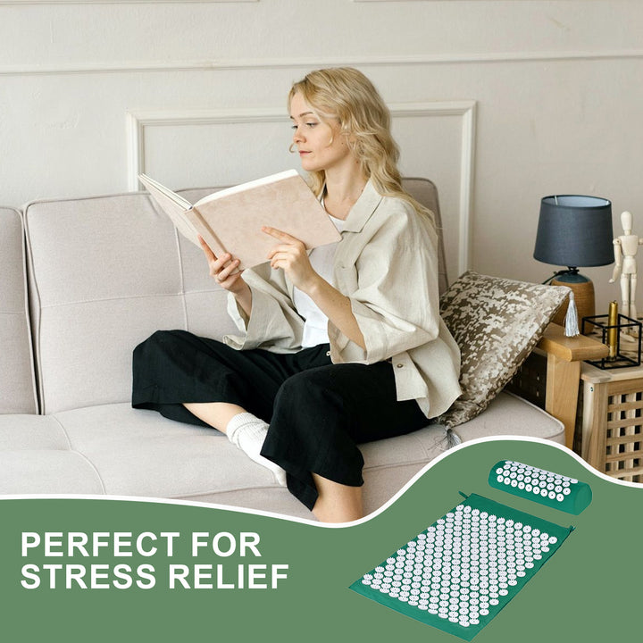 Acupressure Mat and Pillow Set with Bag