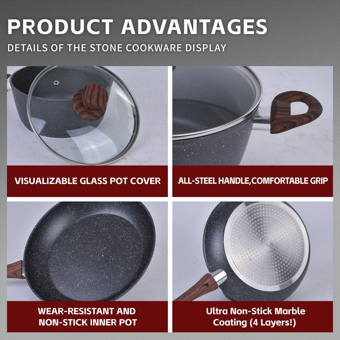 8 Pcs Clevinger Non-Stick Cookware Set