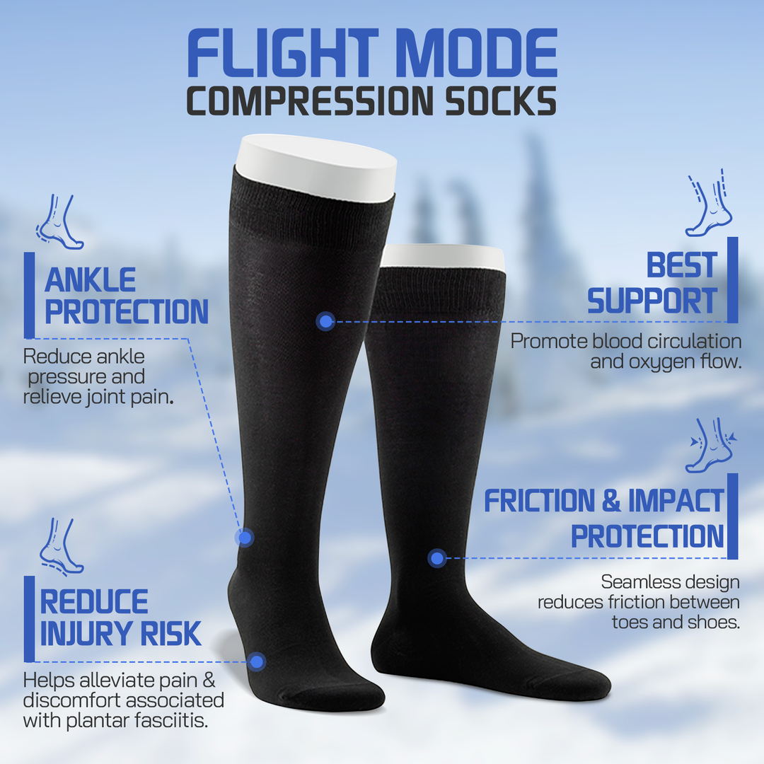 Travel Anti-Fatigue Flight Compression Socks - L