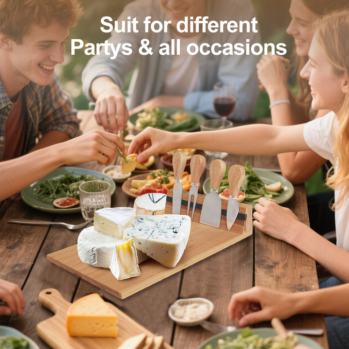 Bamboo Cheese Board and Knife Set