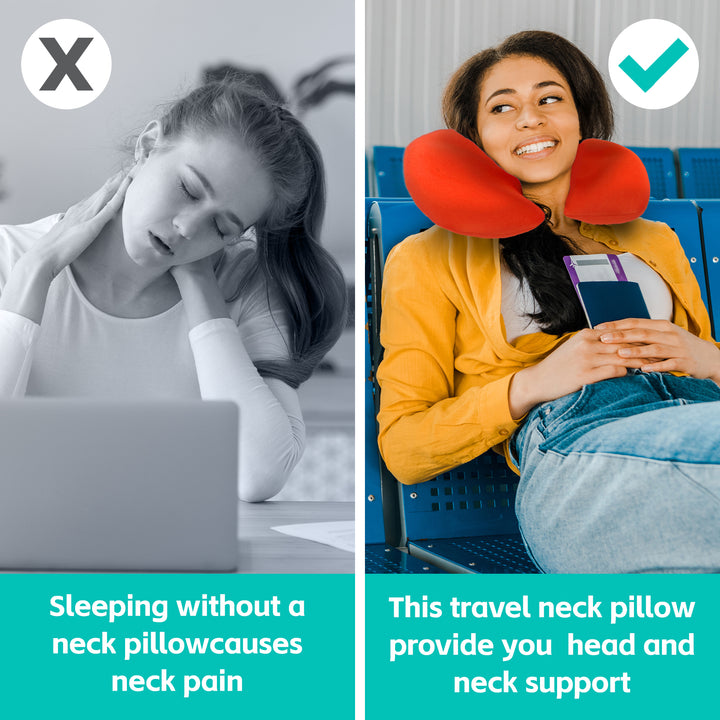 Two-Way Reversible Microfibre Travel Pillow-Watermelon