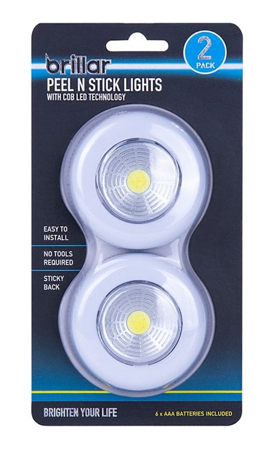 Brillar Brillar Wireless Peel n Stick Lights with COB LED Technology 2pk