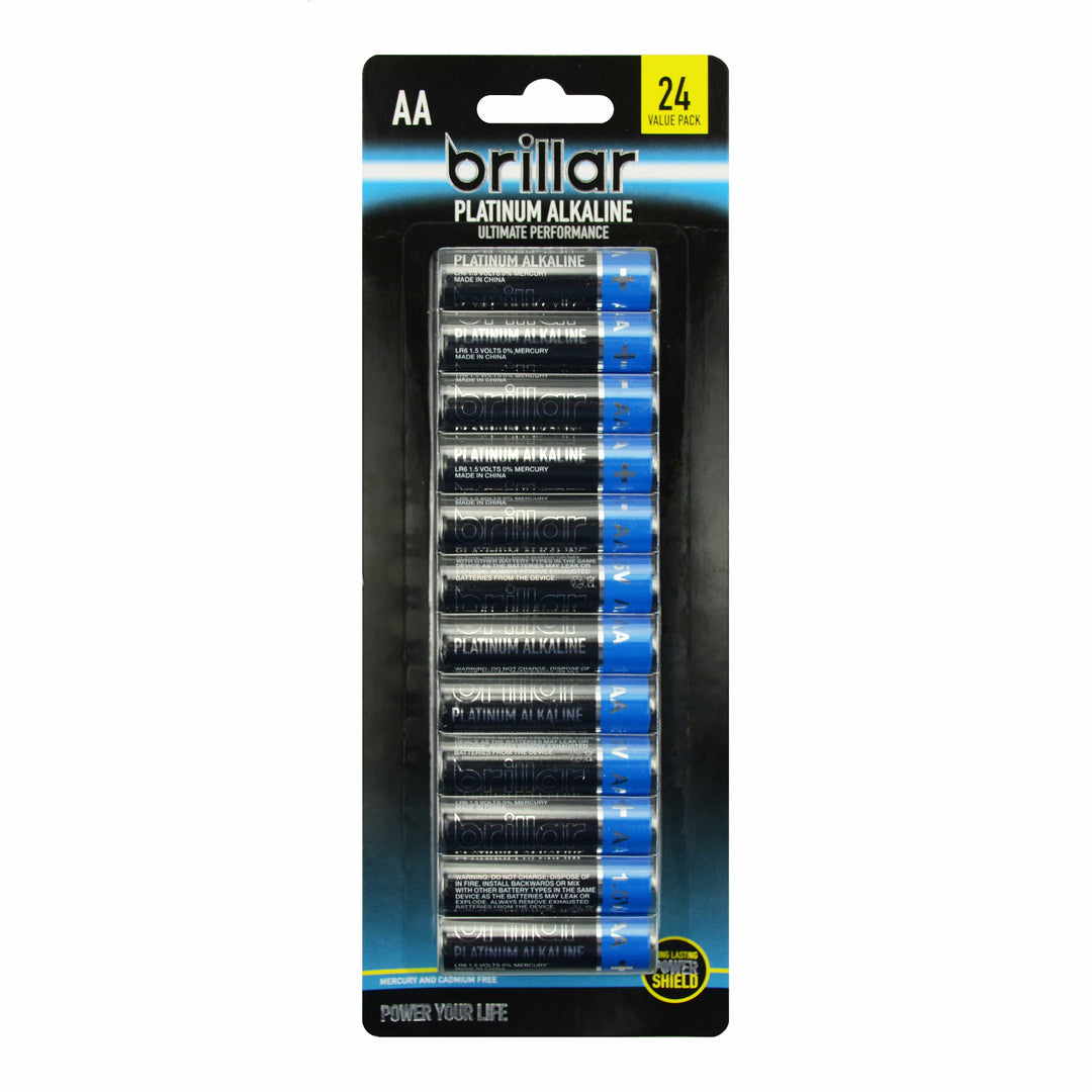 Brillar General Purpose Batteries Brillar AA Platinum Alkaline Batteries 24 Pack
