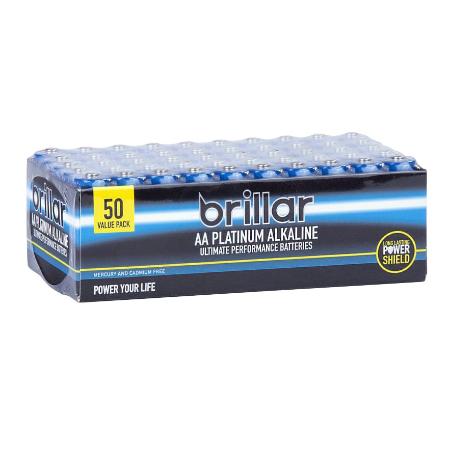 Brillar General Purpose Batteries Brillar AA Platinum Alkaline Batteries 50 Pack