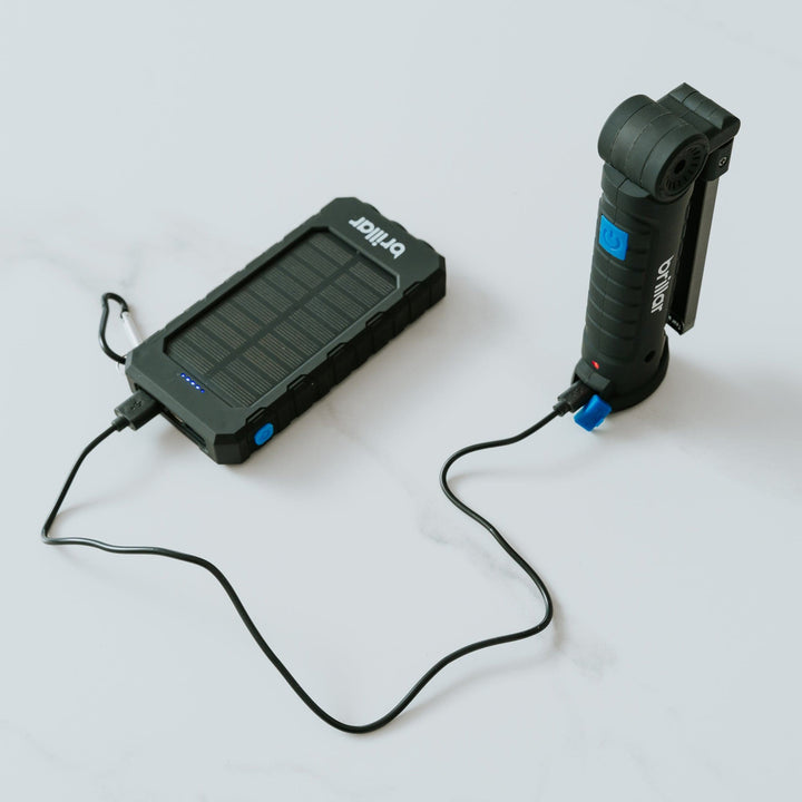 Brillar solar power bank Brillar 8000mAh Solar USB Power Bank 200 Lumens LED Torch