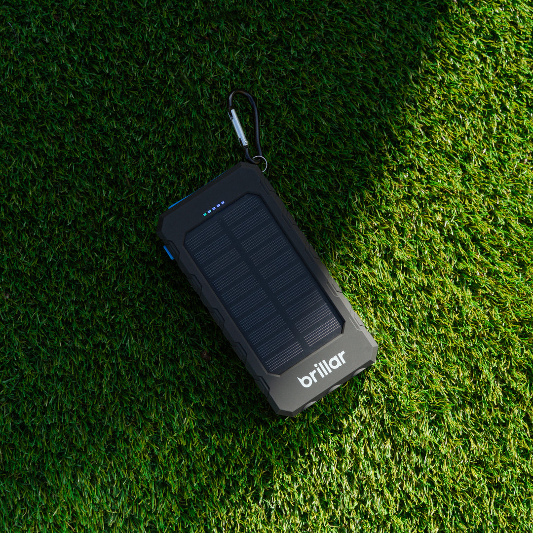 Brillar 8000mAh Solar USB Power Bank 200 Lumens LED Torch