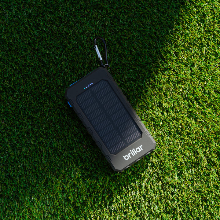 Brillar 8000mAh Solar USB Power Bank 200 Lumens LED Torch