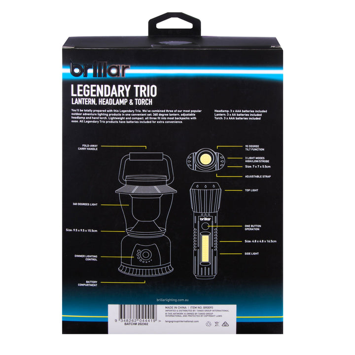Brillar Headlamps lantern torch Brillar Legendary Trio Touch, Headlamp & Lantern