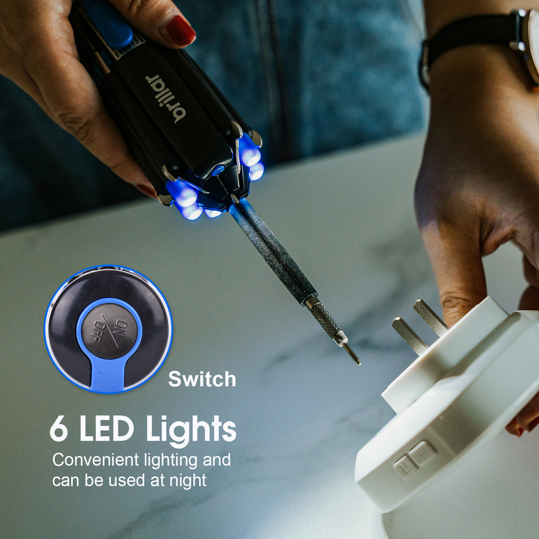Brillar 8 in 1 Multifunction Screwdriver With LED Light