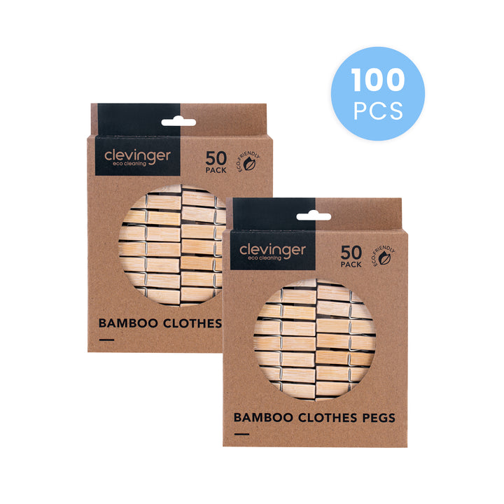 100 pk Eco Bamboo Clothes Pegs