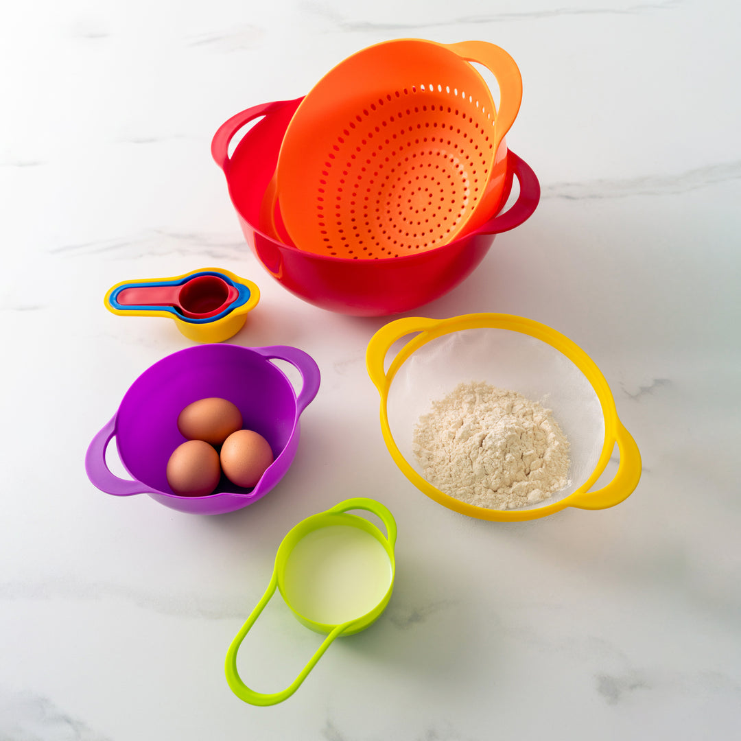 8PC Assorted Color Mixing Measuring Bowl Baking Set