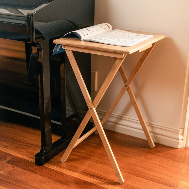 Living Today TV Dinner Tables - Bamboo Folding TV Tray & Snack Table