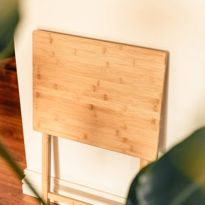 Living Today TV Dinner Tables - Bamboo Folding TV Tray & Snack Table