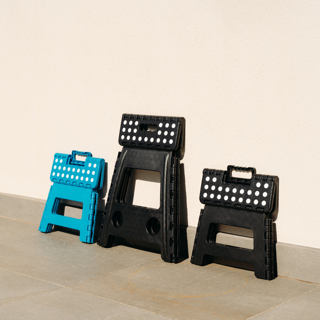 Stool Portable Plastic Foldable Chair Outdoor Bathroom Kitchen Adult Kids Black